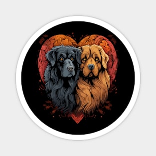 Tibetan Mastiff Couple Valentine Magnet